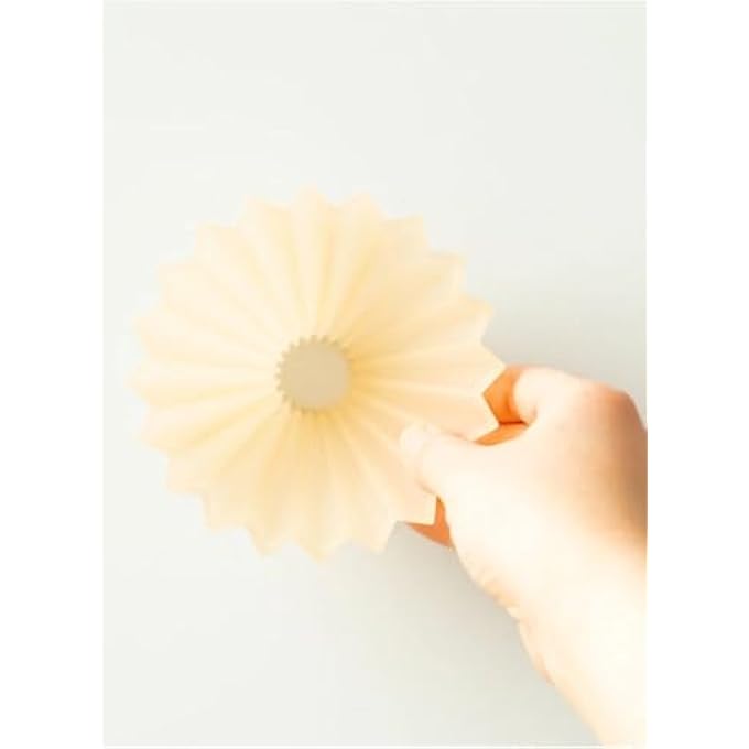 Origami Air S Dripper With Plastic Holder  As Resin Pour Over Coffee Maker For 12 Cups  Compatible With Vcf01  Wave 155 Filters  Color Matt Beige - Image 3