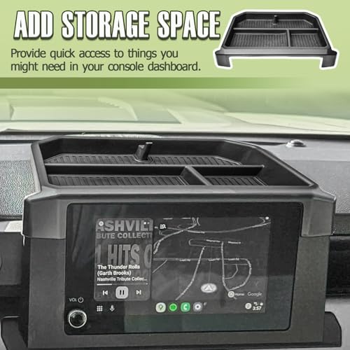 HGWEI Center Console Screen Dash Organizer Compatible with 2024-2026 Toyota Tacoma & 2025-2026 4Runner Interior Accessories w/ 8-inch Dashboard Storage Box Behind Screen Insert Tray Mount Holder Black - Image 2