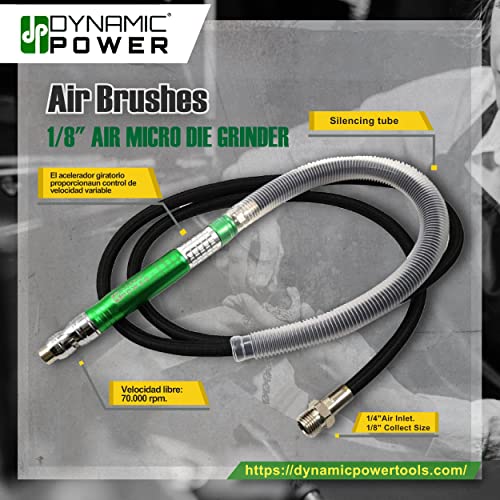 DYNAMIC POWER Precision 1/8" Air Micro Die Grinder with Bonus Parts – Perfect for Detail Work and Smooth Finishes! -DP313321B - Image 4