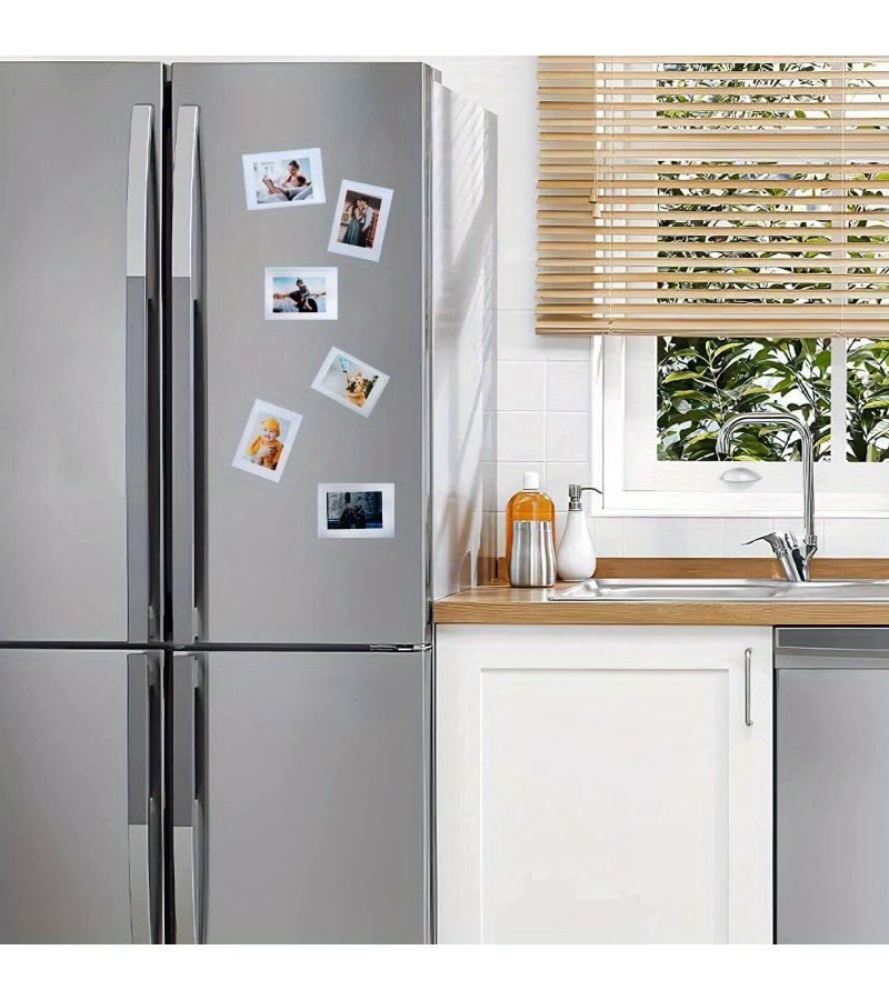 20 White Mini Magnetic Photo Frames 20pcs Fridge Holder 2.5x3.5 Wallet Sized Decor - Image 2