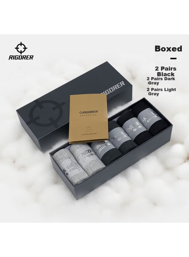 RIGORER  Zhunzhe Men's Casual Socks 7a Grade Antibacterial Odor-resistant Spring Summer Mid-calf Cotton Breathable Sweat-absorbing Socks - Image 5