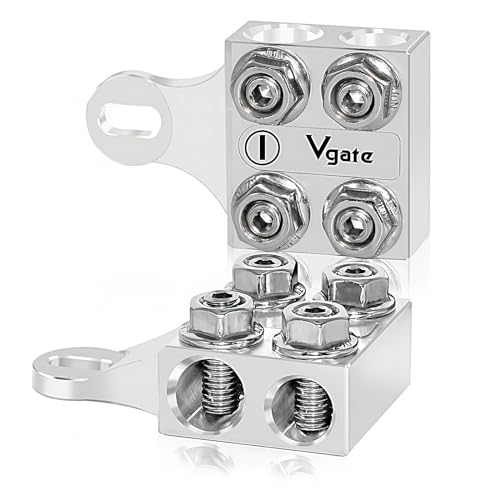 Vgate 8Way Battery Terminal Connectors for Lithium or AGM LeadAcid Battery with Bolt Down Ends or Threaded Studs M6 or 1420 - Image 1