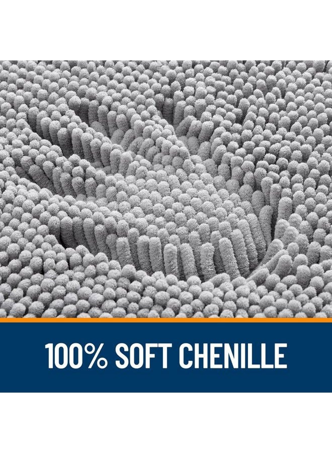 OLANLY Bathroom Rugs 45x27, Extra Soft Absorbent Chenille Bath Rugs, Rubber Backing Quick Dry, Machine Washable Bath Mats for Bathroom Floor, Tub and Shower, Home Decor Accessories, Grey - Image 3