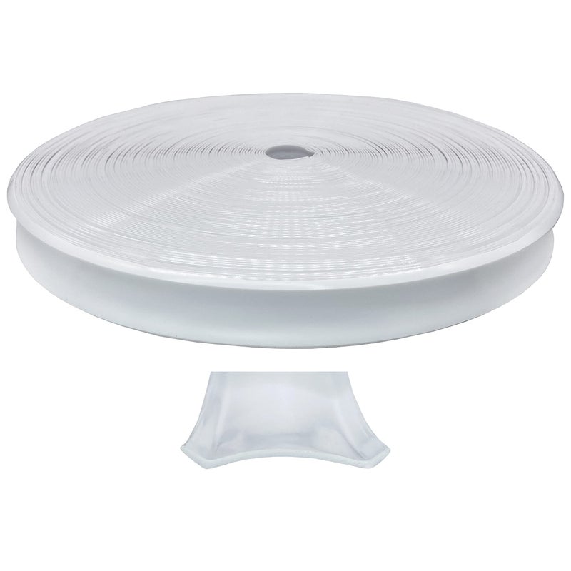 Automotive Authority Automotive Authority White Vinyl 1" Insert Molding Trim Screw Cover RV Camper Travel Trailer (White, 35 ft) - Image 1