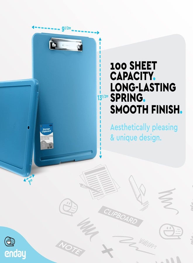 Enday Plastic Clipboard with Storage - Heavy Duty Plastic Storage Clipboard with Low Profile Clip with Storage Compartment Case Letter Size, Also Avail in Purple, Pink, Red, Green, Grey, Black –by Enday - Image 5