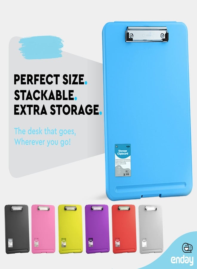 Enday Plastic Clipboard with Storage - Heavy Duty Plastic Storage Clipboard with Low Profile Clip with Storage Compartment Case Letter Size, Also Avail in Purple, Pink, Red, Green, Grey, Black –by Enday - Image 3