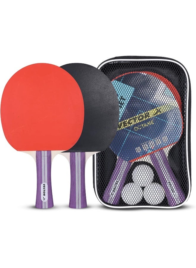 Vector X Octane Table Tennis Playset – Complete Indoor & Outdoor Ping Pong Set with Professional Rackets, High-Quality Balls & Adjustable Net, Fun for Kids & Adults - Image 1