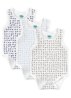 Babies Basic BabiesBasic 100% Super Combed Cotton, Sleeveless Romper/Bodysuit, for New Born to 24months. Set of 3 - Printed  - Image 1