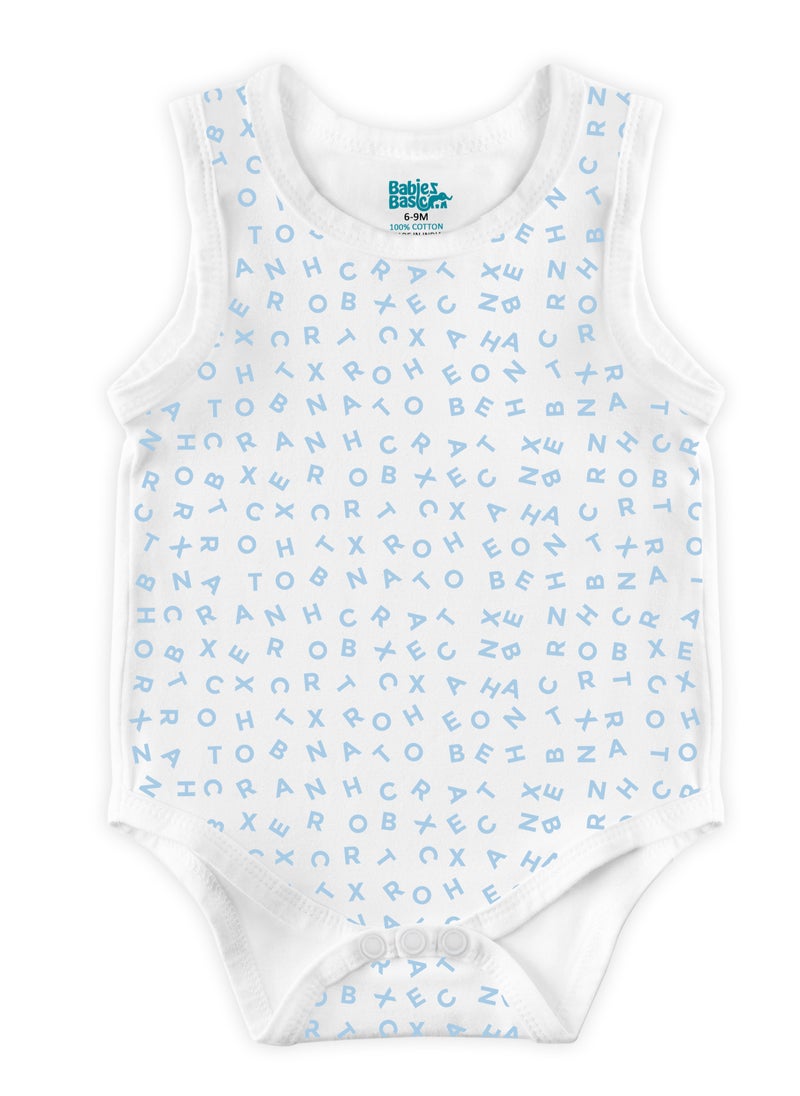 Babies Basic - BabiesBasic 100% Super Combed Cotton, Sleeveless Romper/Bodysuit, for New Born to 24months. Set of 3 - Printed - Image 1