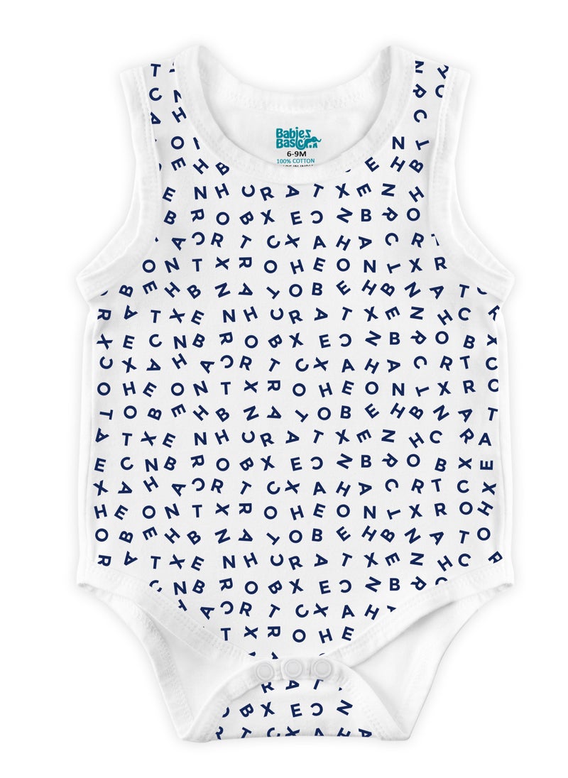 Babies Basic - BabiesBasic 100% Super Combed Cotton, Sleeveless Romper/Bodysuit, for New Born to 24months. Set of 3 - Printed - Image 1