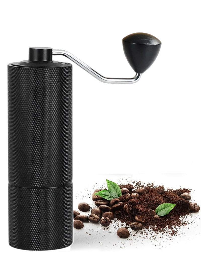 TDAO - Manual Coffee Grinder, Stainless Steel Conical Burr Coffee Grinder Manual with Adjustable Setting Double Bearing Hand V60/Espresso Coffee Grinder Black - Image 1