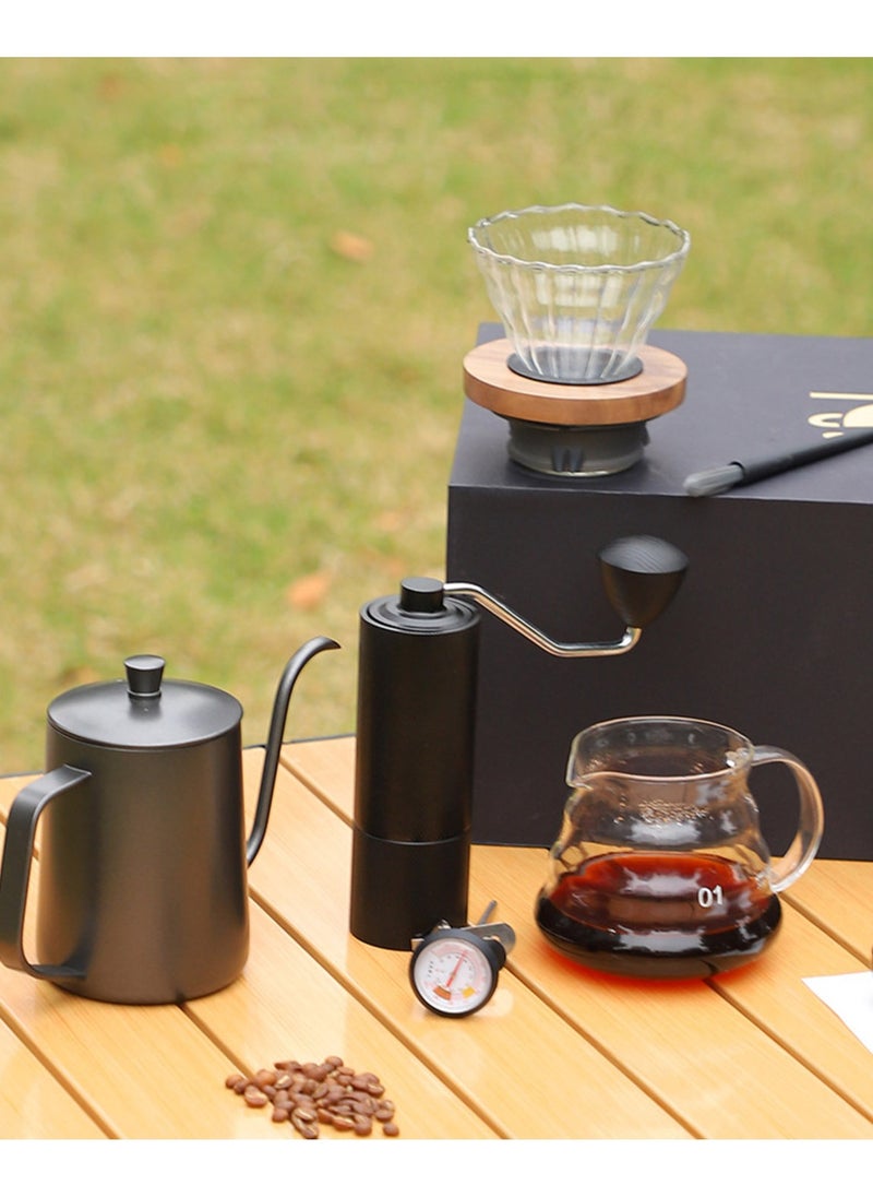 TDAO - Manual Coffee Grinder, Stainless Steel Conical Burr Coffee Grinder Manual with Adjustable Setting Double Bearing Hand V60/Espresso Coffee Grinder Black - Image 1