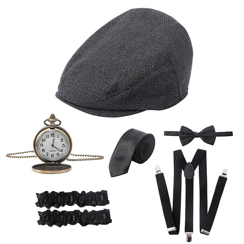 RAINDEWLL Roaring 20s Costumes for Men 1920s Mens Outfit Great Gatsby Accessories Gangster Costume Newsboy Hat - Image 4