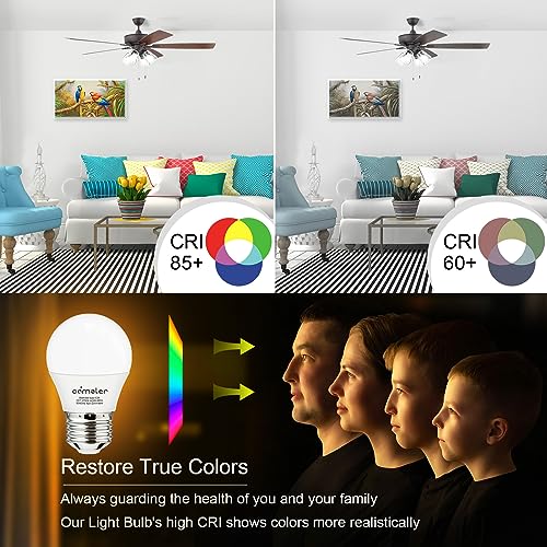 comzler 6W A15 LED Bulb Daylight 60 Watt Equivalent, E26 Medium Screw Base Small Light Bulb Cool White 5000K, Home Lighting Decorative Ceiling Fan Light Bulbs Non-Dimmable(Pack of 6) … - Image 4
