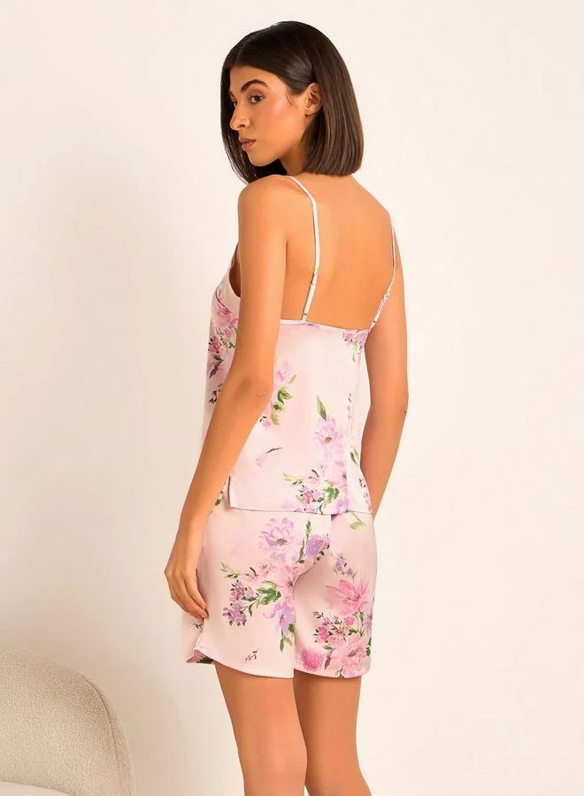 Aadaraya  Aadaraya Pyjama Set Sleeveless Top & Shorts for Women | Best Price UAE