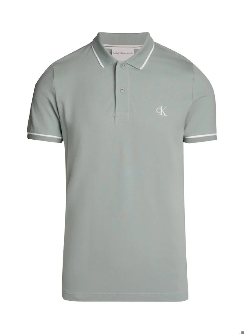 Calvin Klein Jeans Men's Slim Polo Shirt - Cotton stretch piqué, Grey