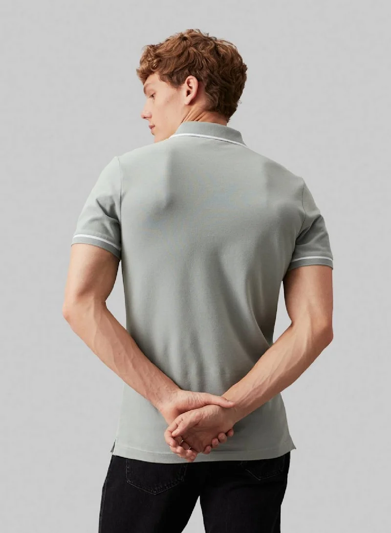 Calvin Klein Jeans Men's Slim Polo Shirt - Cotton stretch piqué, Grey