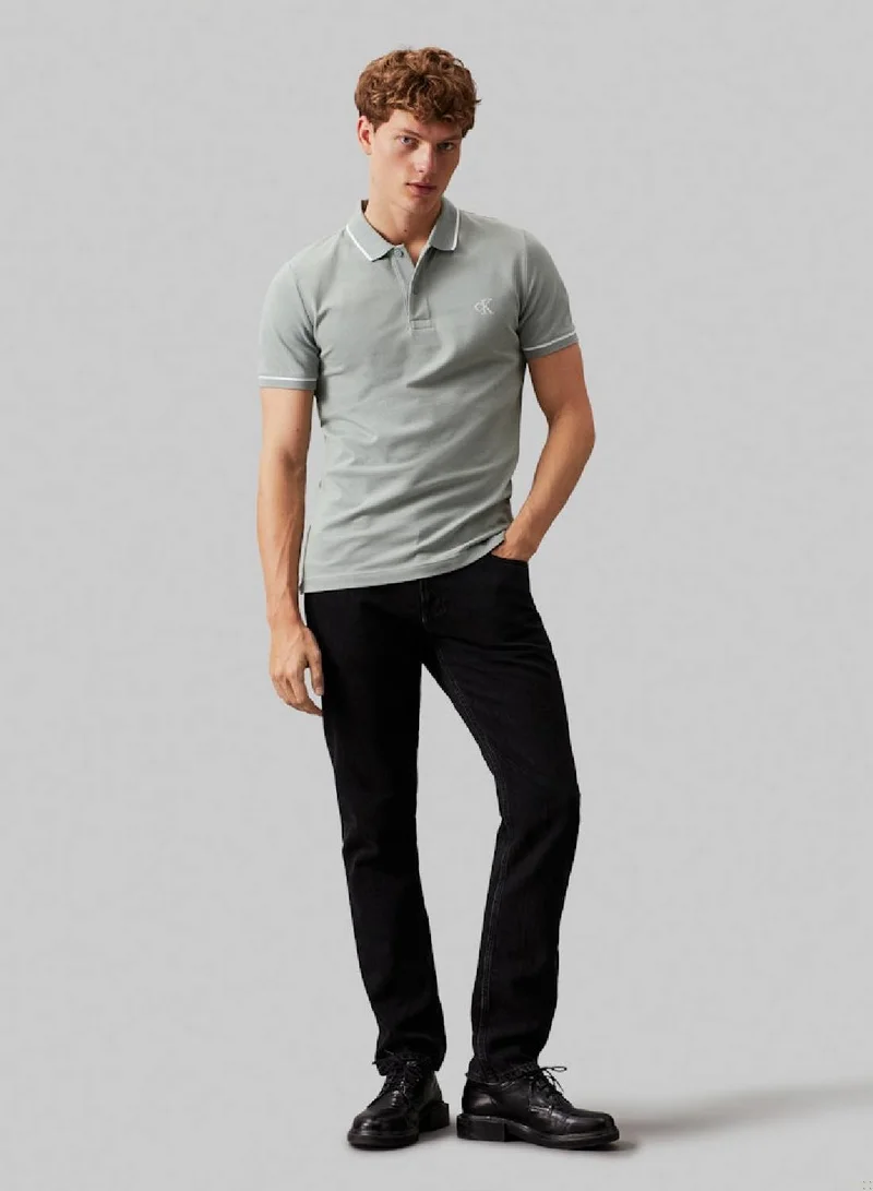 Calvin Klein Jeans Men's Slim Polo Shirt - Cotton stretch piqué, Grey