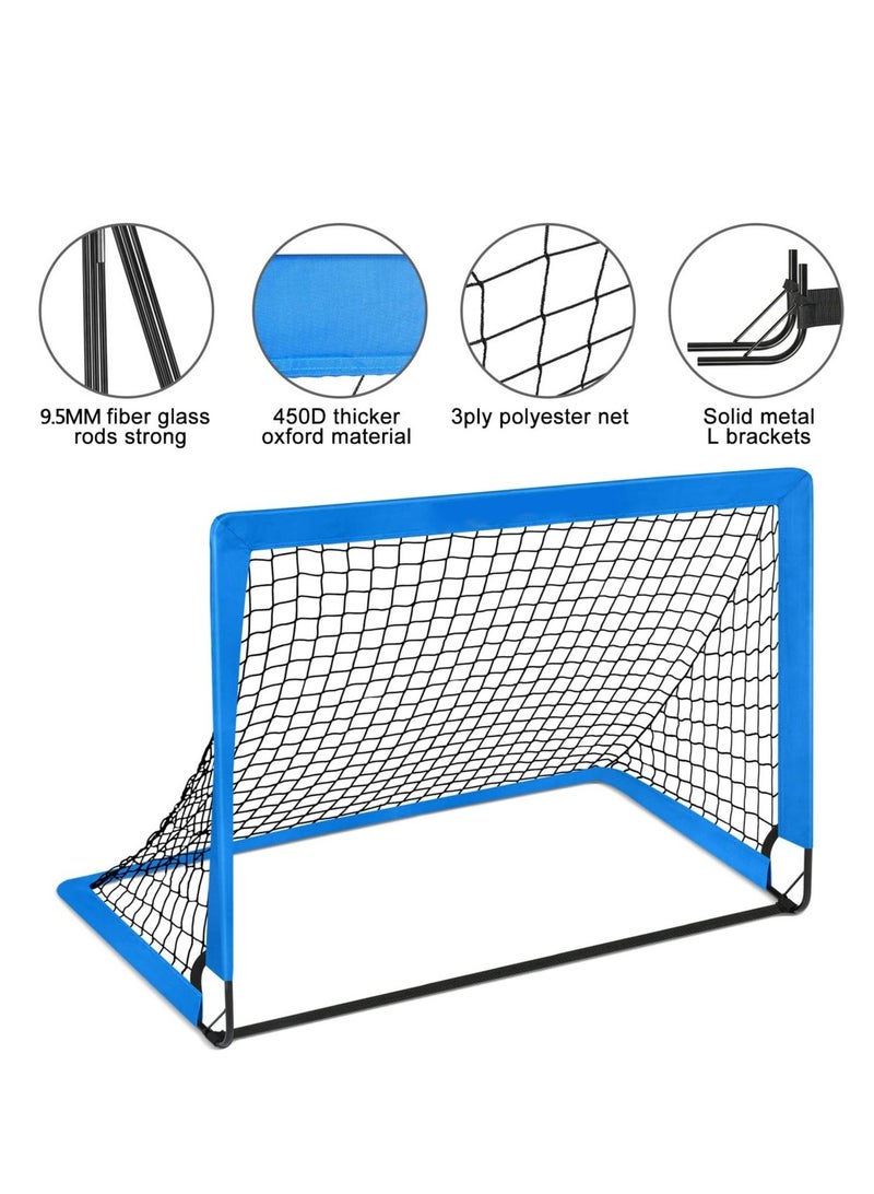 WALALLA Set 2  Kids Soccer Goal for Backyard Set of 6X4, 4X3 ft Toddler Soccer Nets Training Equipment, Pop Up Portable Soccer Set for Kids and Youth Games and Training Goals - Image 3