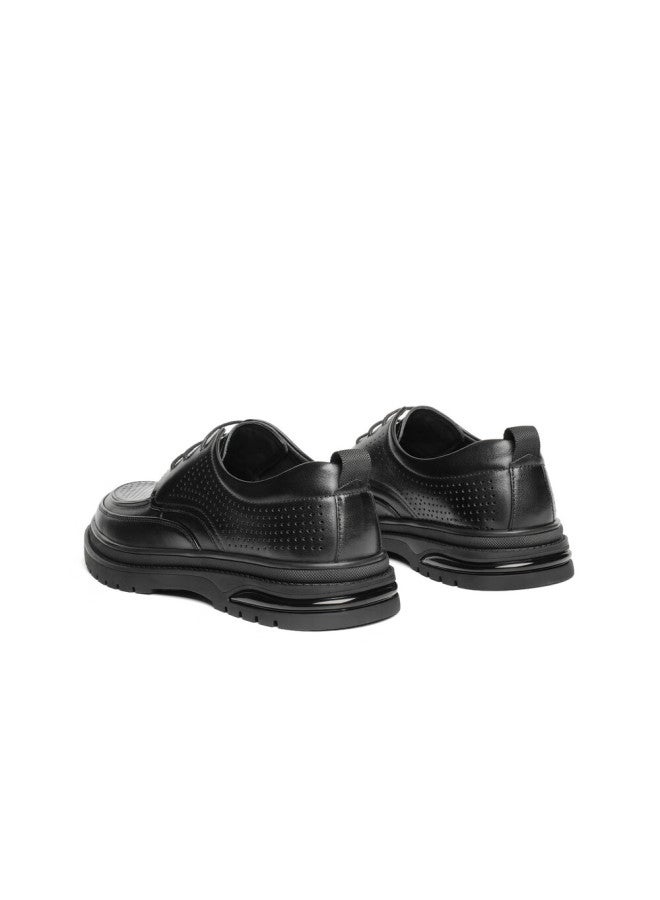 Belle Men's Cowhide Wrinkle-increasing Casual Shoes A1373am4 Black - Punching 39 - Image 3