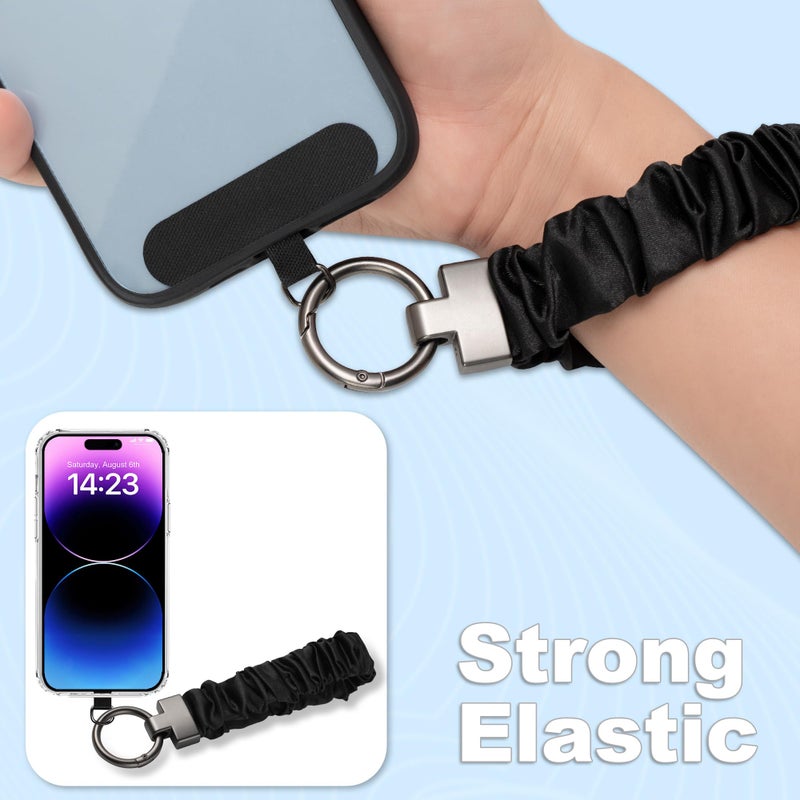 Tsocent Wristlet Keychain, Stretchy Key Chain Bracelet for Car Keys, Cute Key Lanyard with Phone Tether for Women Men (Black) - Image 3