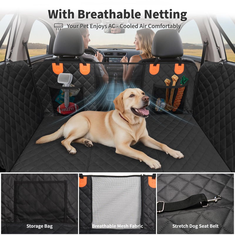 HOTEAGLE Back Seat Cover for Dogs, Waterproof Hard Bottom Spacious and Comfortable, Ideal for Car Trips and Outdoor Adventures, Cherished by Pet Ownersï¼ˆBlackï¼‰ - Image 4