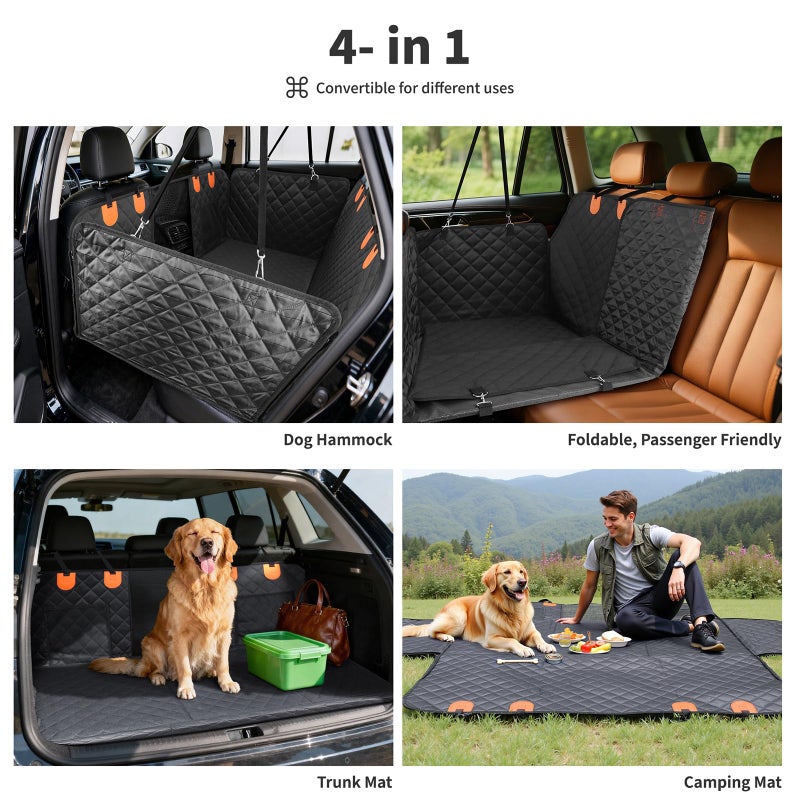 HOTEAGLE Back Seat Cover for Dogs, Waterproof Hard Bottom Spacious and Comfortable, Ideal for Car Trips and Outdoor Adventures, Cherished by Pet Ownersï¼ˆBlackï¼‰ - Image 5