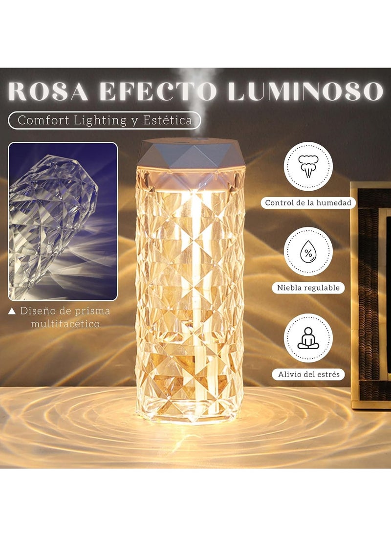 جهاز ترطيب الهواء ، موزع عطر بالموجات فوق الصوتية مع 7 إضاءات LED، بضوء ليلي واتصال USB (400 ملل)