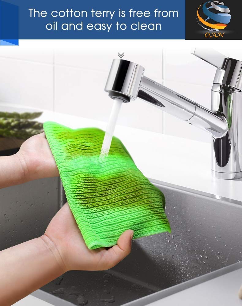 OAN All Purpose Microfiber 340 GSM Cloth for Cleaning, Dusting, Detailing & Polishing (Random Colour, 40X40 cm) - Pack of 6 - Image 3