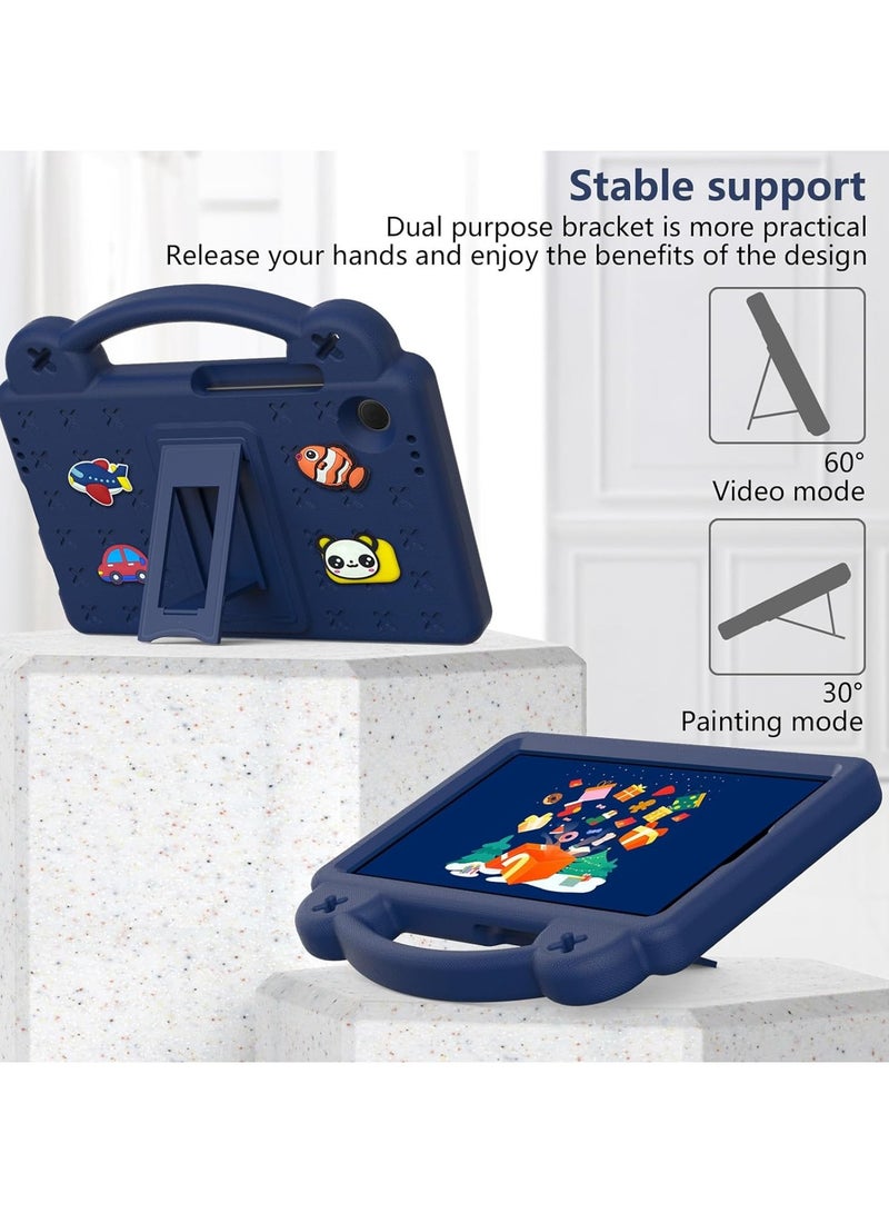Compatible with Samsung Galaxy Tab A9 (2023), Shockproof Protective Case with Shoulder Strap Handle Holder, Lightweight EVA Kid-friendly, Drop Resistant (Navy Blue) - Image 4
