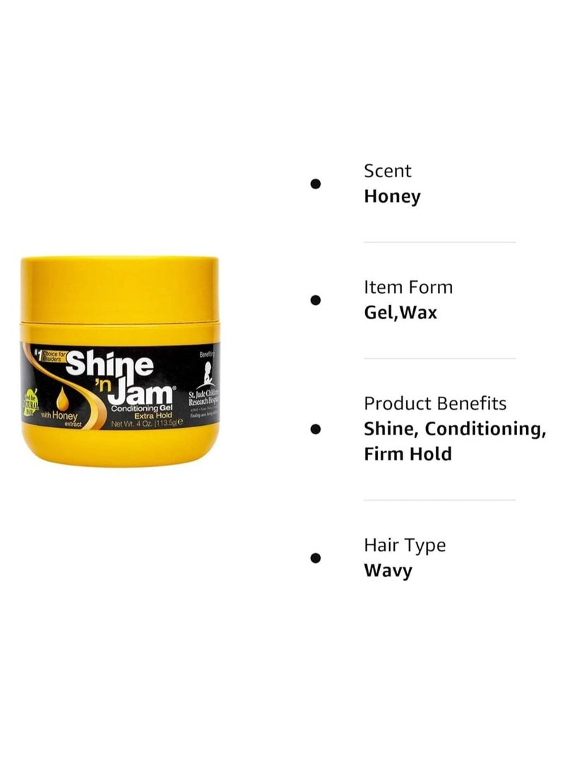 Ampro - AMPRO Shine N Jam Conditioning Gel Extra Hold 4 Ounce - Image 1