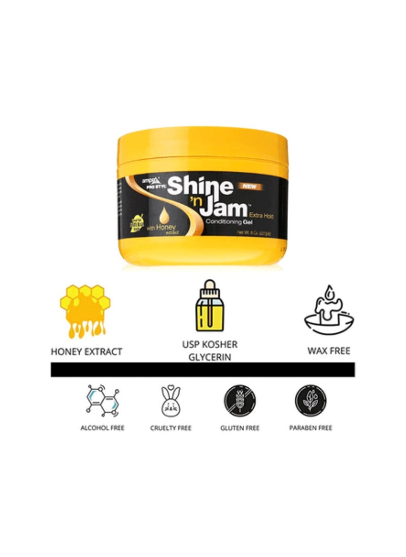 Ampro - AMPRO Shine N Jam Conditioning Gel Extra Hold 4 Ounce - Image 1