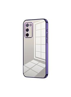HuHa Case Cover For OPPO A55 5G / A56 / A53s 5G Transparent Plating Fine Hole Phone Case Purple 