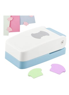 Excefore Tab Punch, Portable Tab Paper Punch, DIY Index Tabs Puncher, Loose Leaf Separator Tab Craft Punch, Multifunctional Tag Puncher for Scrapbooking Cards, Classification File, Blue  - Image 1