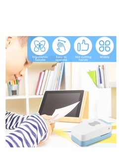 Excefore Tab Punch, Portable Tab Paper Punch, DIY Index Tabs Puncher, Loose Leaf Separator Tab Craft Punch, Multifunctional Tag Puncher for Scrapbooking Cards, Classification File, Blue  - Image 2