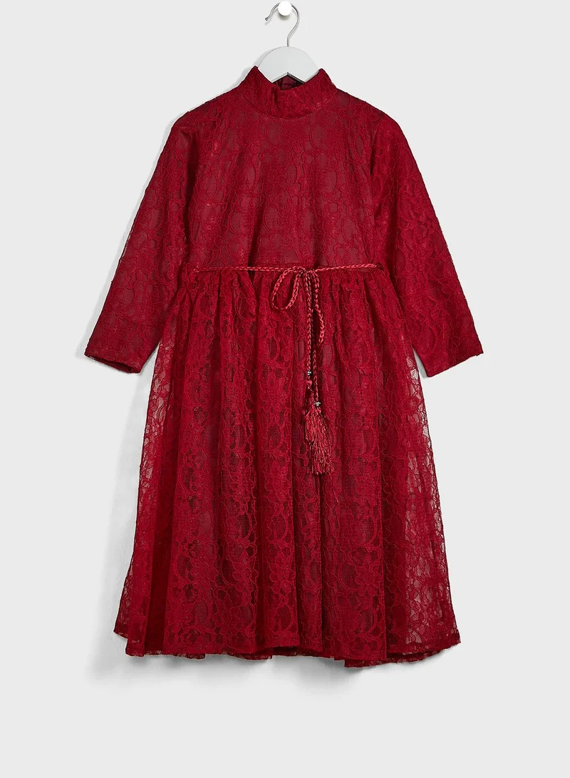 Little Golden Apple Little Lace Detailed Dress