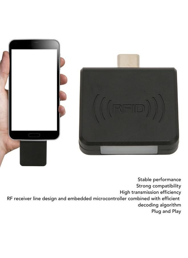 Arabest - RFID ID Mobile Phone Card Reader Type C Interface 125Khz Portable Smart Card Reader Black - Image 1