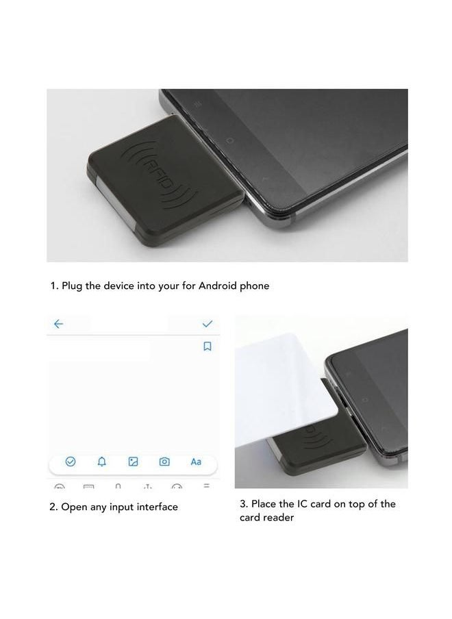 Arabest - RFID ID Mobile Phone Card Reader Type C Interface 125Khz Portable Smart Card Reader Black - Image 1