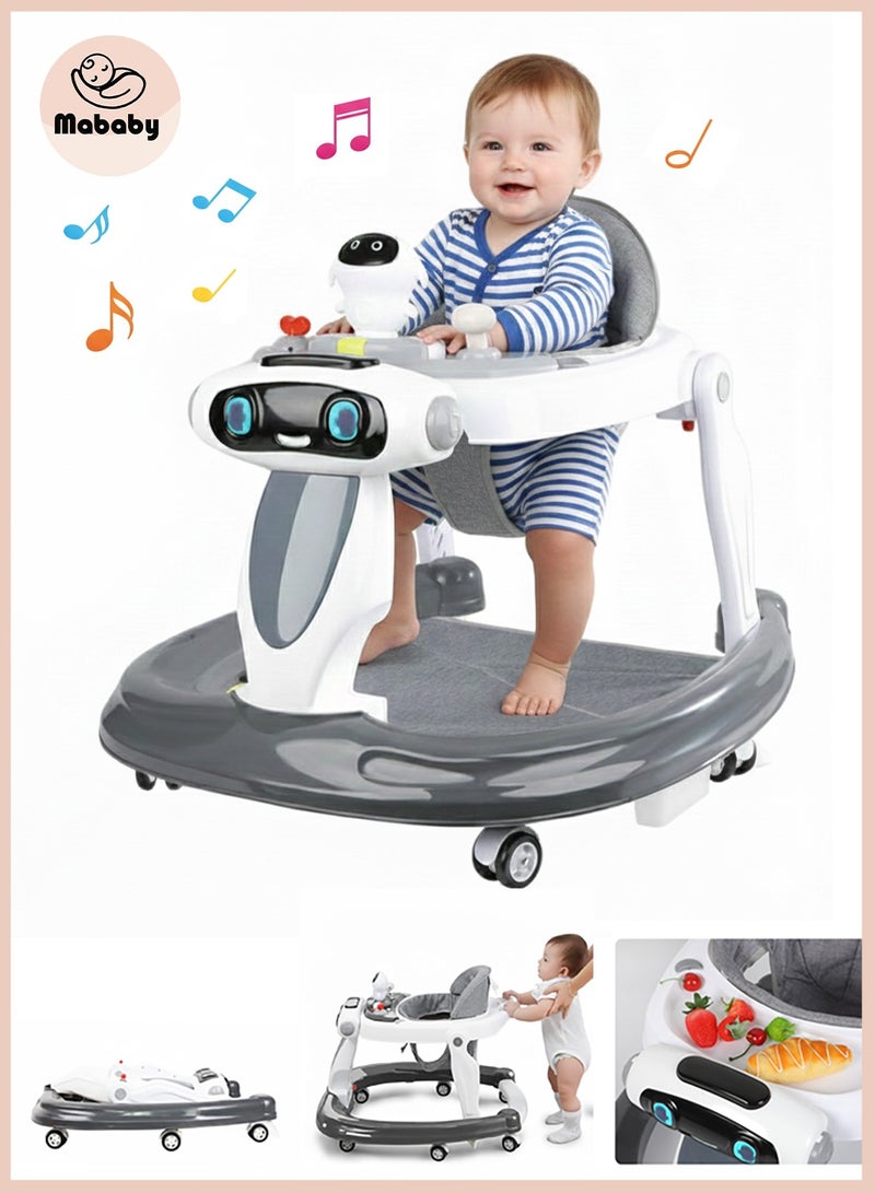 تشيري بيبي مشاية أطفال 2 في 1 مع لعبة موسيقية وصينية طعام - ارتفاع قابل للتعديل، مانعة للانقلاب ومنع تقوس الساقين، عجلات صامتة للأطفال الصغار من 6 إلى 18 شهرًا - Image 1