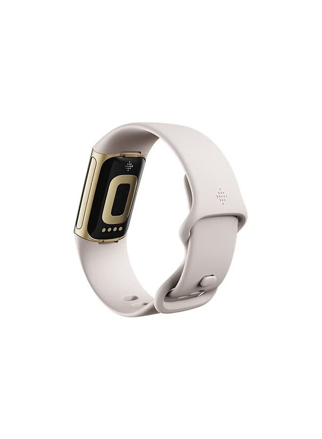 Fitbit Charge 5 With Advanced Fitness + Health Tracker With Tools For Heart Health Stress Management And Daily Readiness Score Lunar White/Soft Gold Stainless Steel - Image 2