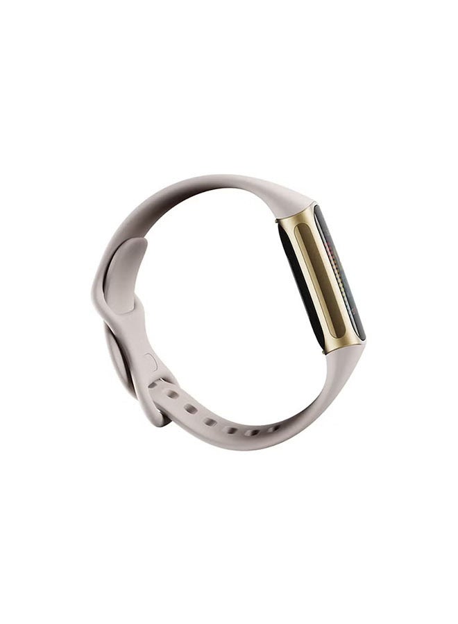 Fitbit Charge 5 With Advanced Fitness + Health Tracker With Tools For Heart Health Stress Management And Daily Readiness Score Lunar White/Soft Gold Stainless Steel - Image 3