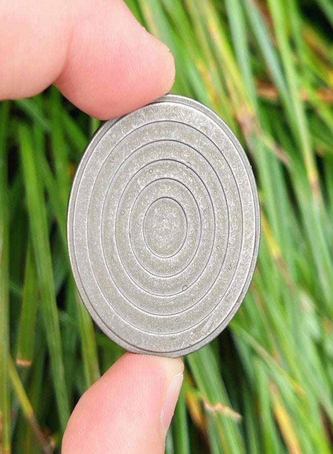LXQQFUN EDC Titanium Contact Coins Fidget Toys, Pocket Skill Toys Lucky Coin Worry Stone, Solid Double Face Concentric-Circles Patterns Coins (Stone wash - Gray) - Image 4