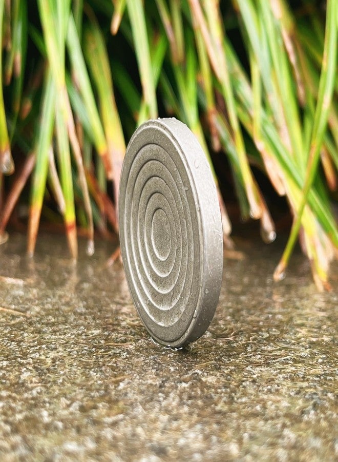 LXQQFUN EDC Titanium Contact Coins Fidget Toys, Pocket Skill Toys Lucky Coin Worry Stone, Solid Double Face Concentric-Circles Patterns Coins (Stone wash - Gray) - Image 3