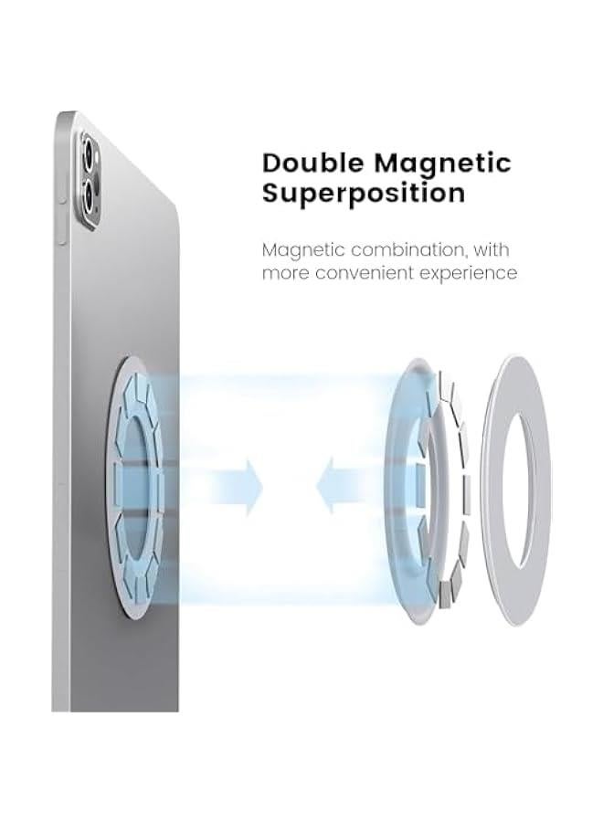 HOOKOR Magnetic Tablet Wall Mount and Holder for Bedroom iPad Holder Mount for car Cradle Magnet for iPad 10th,Tablet Surface,SnapHold Magnetic Sticker for Home,Office,Fridge (White) - Image 2