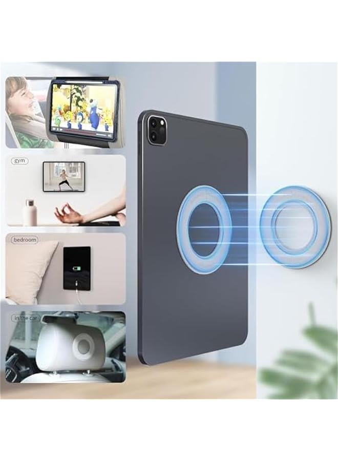 HOOKOR Magnetic Tablet Wall Mount and Holder for Bedroom iPad Holder Mount for car Cradle Magnet for iPad 10th,Tablet Surface,SnapHold Magnetic Sticker for Home,Office,Fridge (White) - Image 5