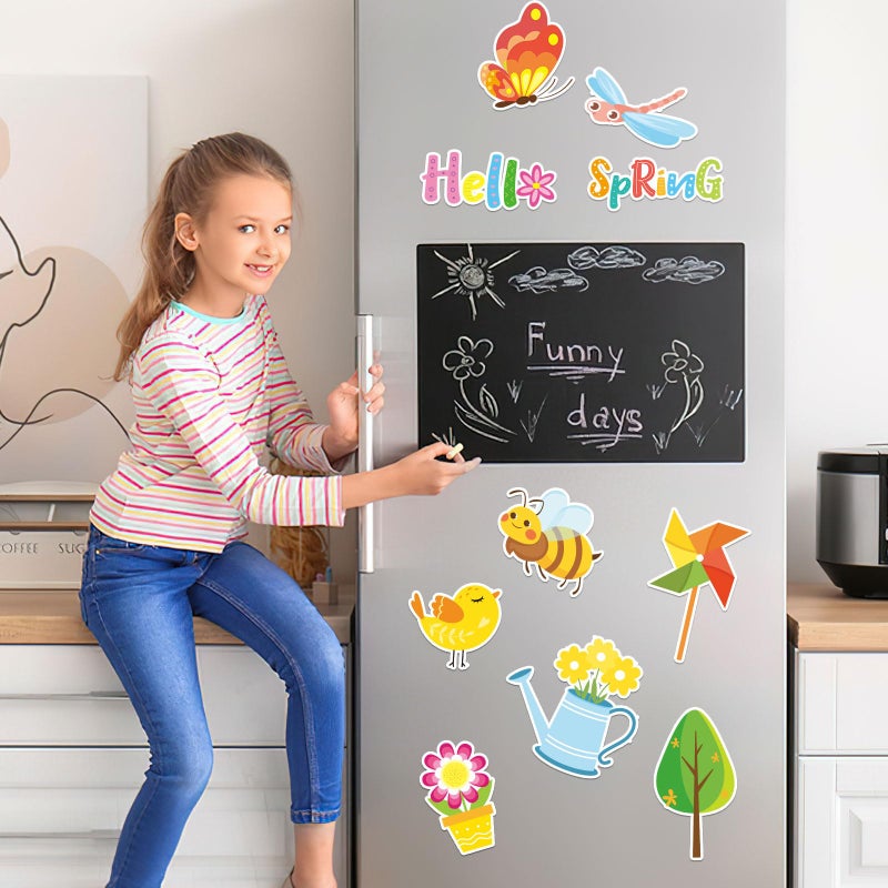 JULMELON Spring Magnets Decorations, 22pcs Hello Spring Flower Butterfly Reusable Cruise Door Magnets Stickers for Spring Easter Cruise Door Refrigerator Car Accessories - Image 5