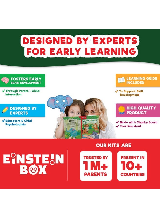 أينشتاين بوكس صندوق أينشتاين - صندوقي الكبير لسرد القصص للأولاد والبنات من عمر سنة، سنتين، ثلاث، أربع، خمس سنوات | ألعاب وهدايا للأطفال بعمر سنة فما فوق | مع كتب قصص وأقنعة لعب تظاهري | تصميم ملون - Image 5