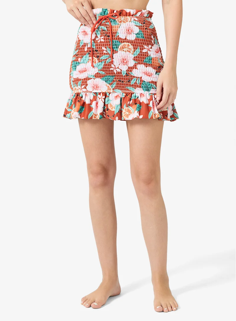 Ella  Printed Bikini Top With Swim Skirt for Women | Best Price UAE
