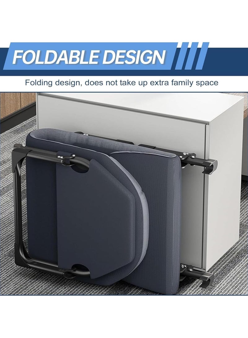 180*66cm Chaise Lounge Chair, Folding Cot, 6-Angle Adjustable Camping Cot with Mattress for Office, Patio and Beach, Foldable Bed Portable Heavy Duty Lay Flat Reclining with Pillow - Image 5