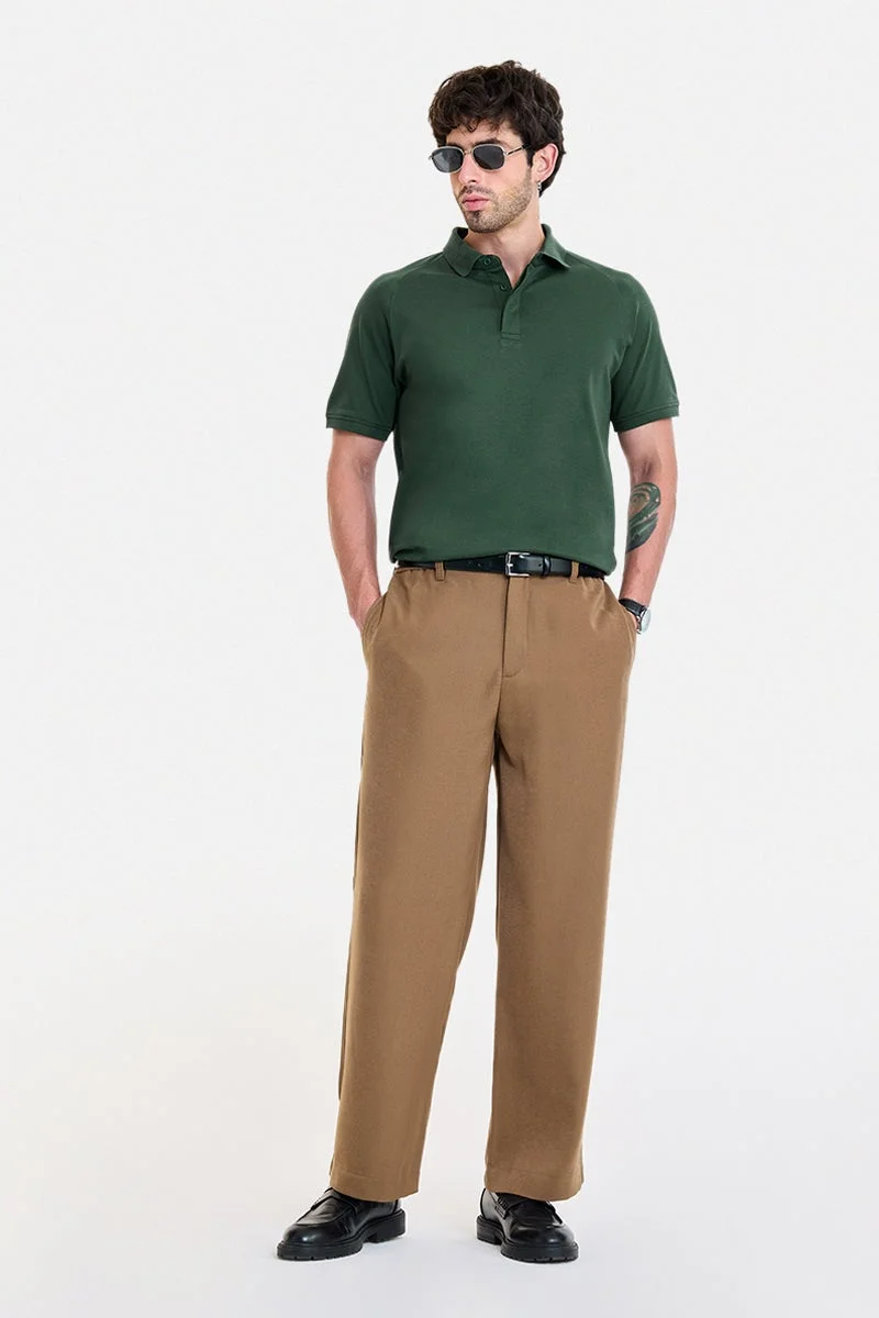 سنيتش Green Solid Half Sleeve Regular Fit Core Lab T-Shirt